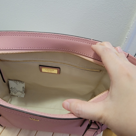 Lauren Ralph Lauren medium pink leather tote - like new - Picture 10 of 13